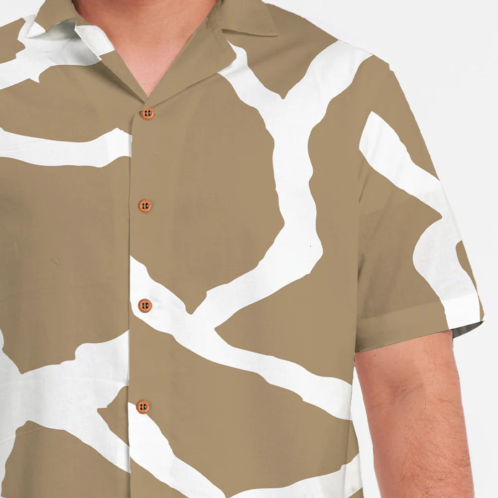 Men's Batik Cuban Shirt - Stone Chain