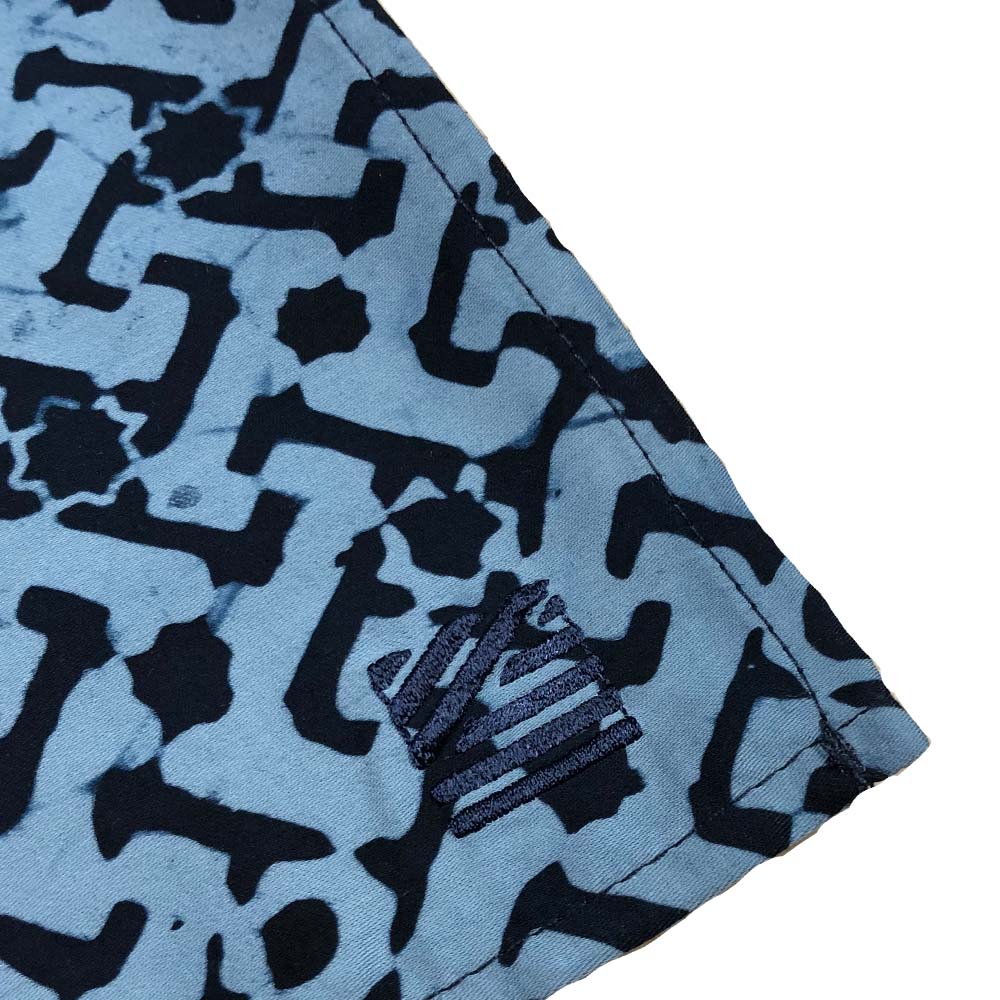 Batik Neck Tie & Pocket Square (Silk Cotton) - Midnight Arabesque