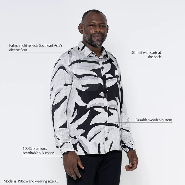 Men's Long-Sleeved Batik Shirt - Starry Palma