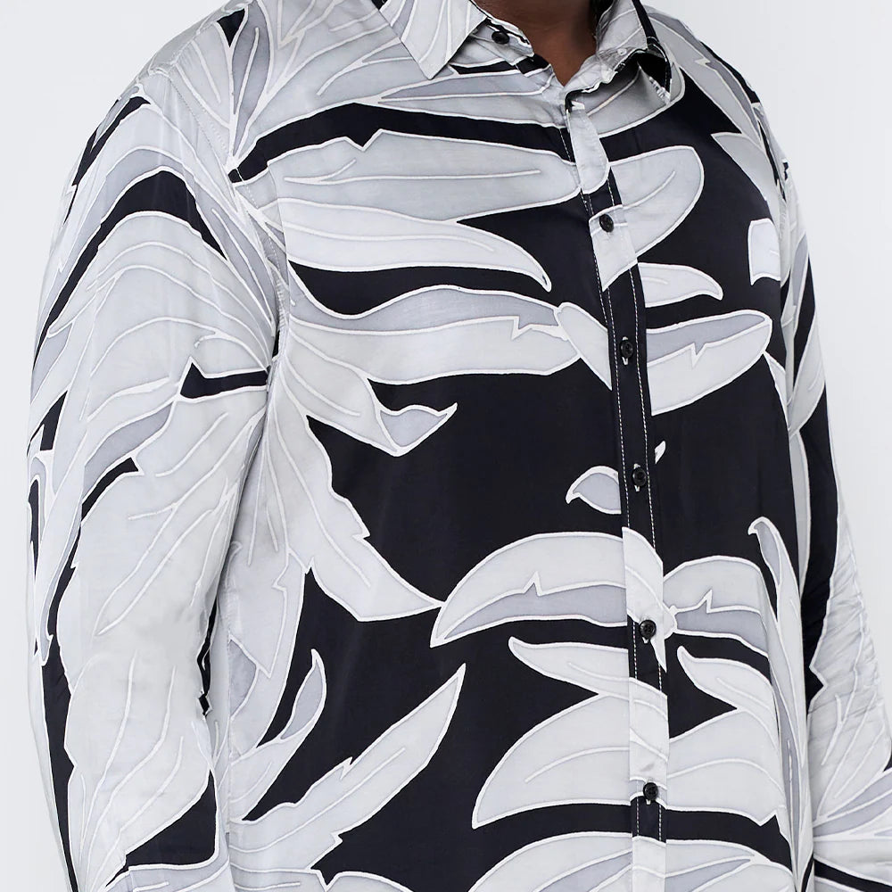 Men's Long-Sleeved Batik Shirt - Starry Palma