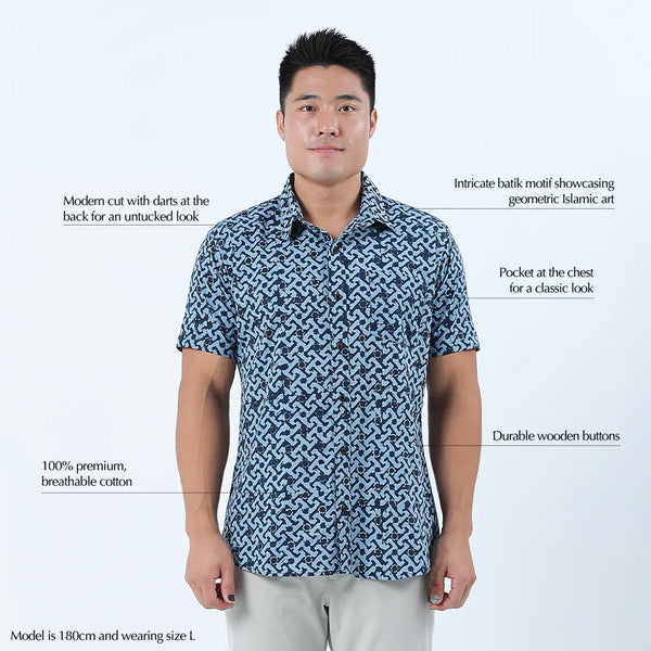 Men's Batik Shirt - Midnight Arabesque