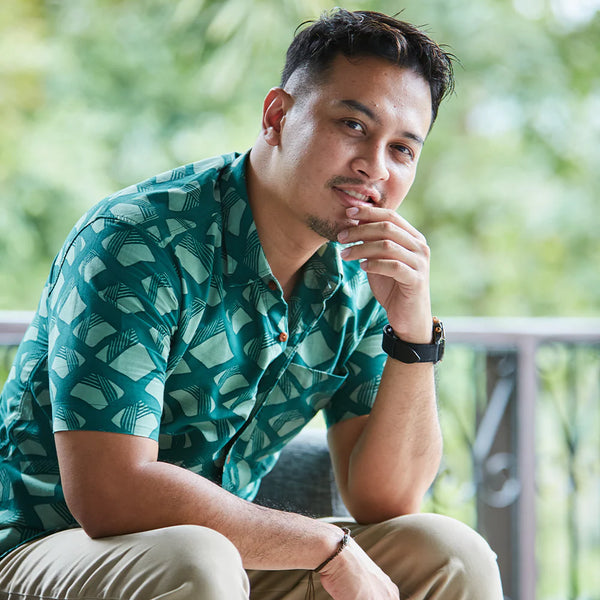 Men's Batik Shirt - Green Nasi Lemak