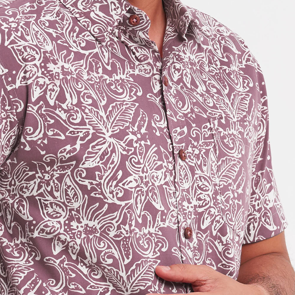 Men's Batik Shirt - Pink Floret
